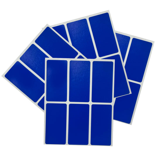 Pack of 24 Blue 25x50mm Rectangular Labels - Adhesive Stickers