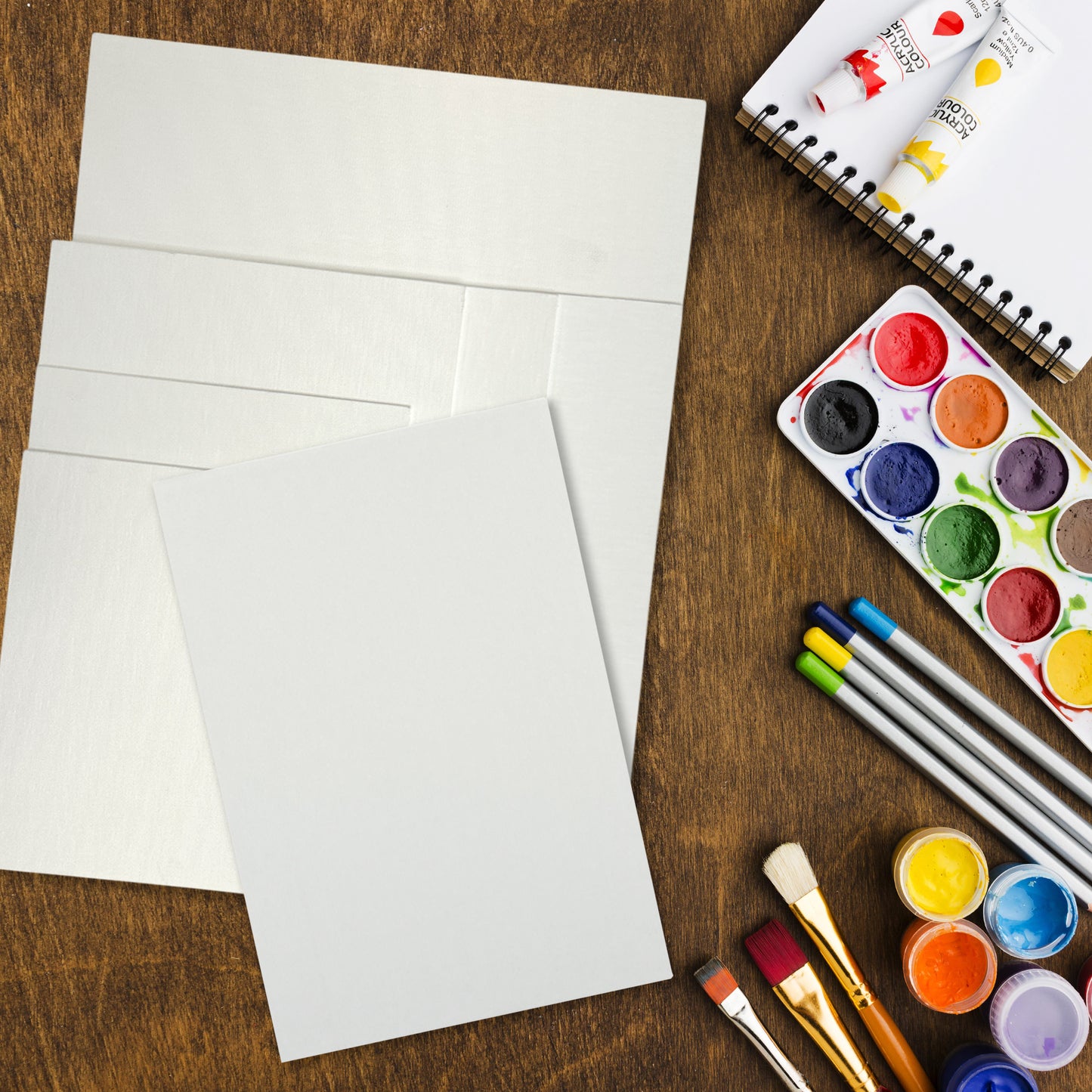 30x30cm Blank White Flat Stretched Board Art Canvas By Janrax