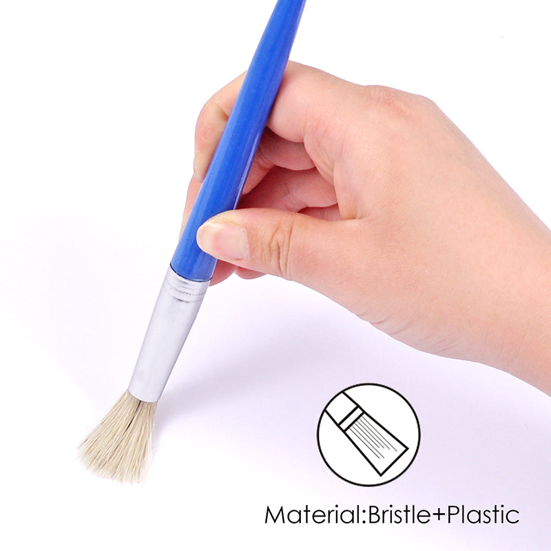 Pack 4 Bristle Head And Chunky Plastic Body Artist Brushes