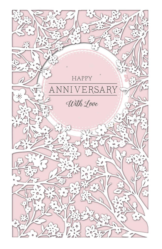 Laser Cut Floral Design Anniversary Card