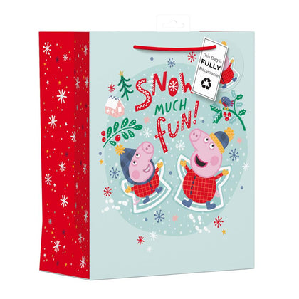 Pack of 6 E-one Peppa Pig Large Christmas Gift Bags