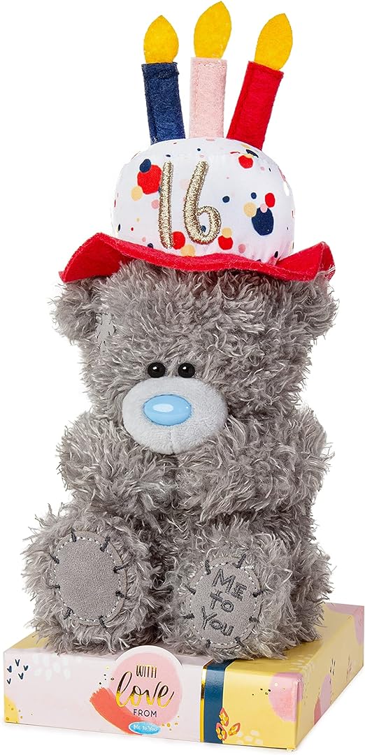 Me To You Bear with Cake Hat 16th Birthday Plush 