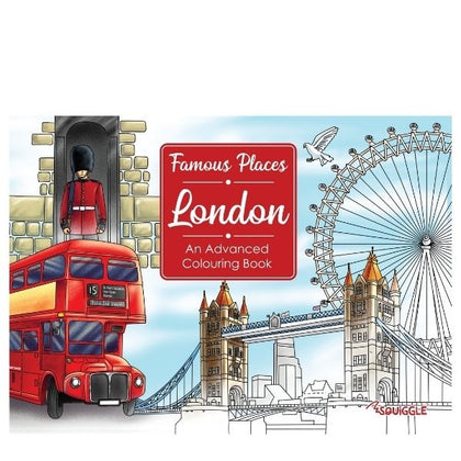 40 pages London Famous Places Advanced Colouring Book