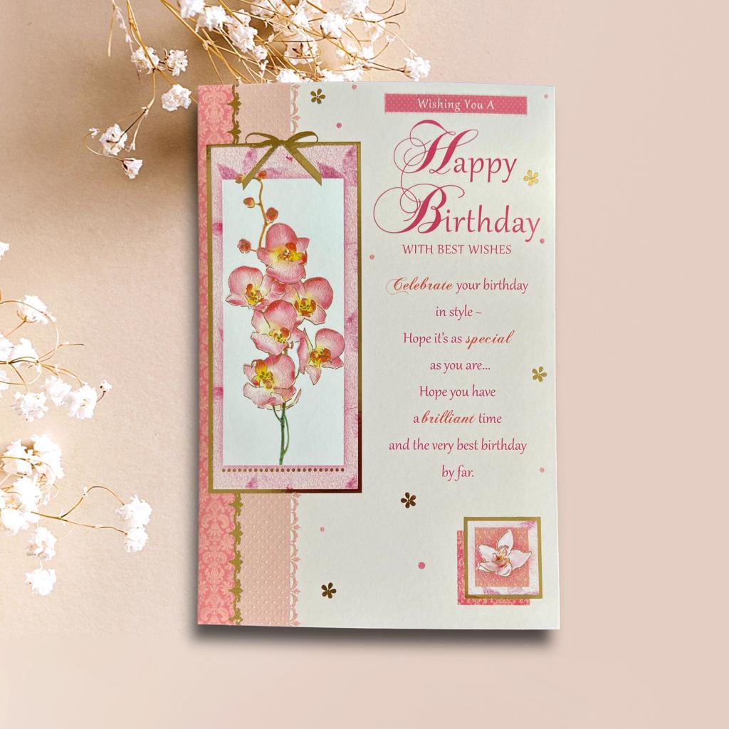 Happy Birthday Lovely Verse Greetings Card For Her