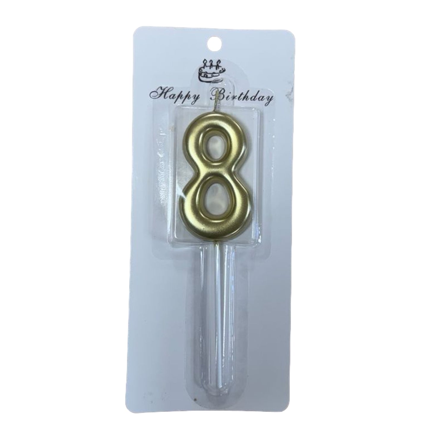 8 Number Gold Candle For Birthday Party - Cake Topper for Kids & Adults