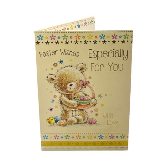 Especially For You Cute Teddy & Eggs Design Easter Card
