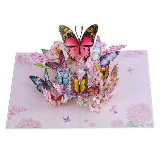 Pink Butterfly 3D Pop Up Greeting Card
