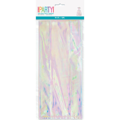 Pack of 10 Iridescent Cellophane Bags, 5