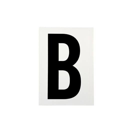 Pack of 12 Waterproof Wheelie Bin Black Letter B Sticker