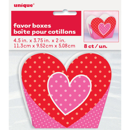 Pack of 8 Heart Favor Boxes