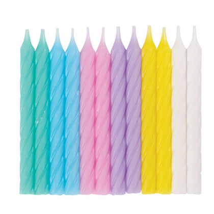 Pack of 24 Assorted Colours Birthday Candles