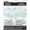 Pack of 6 Clear Latex Balloons with Caribbean Teal Confetti 12"