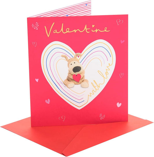 Boofle Sitting Inside Heart Valentine's Day Card