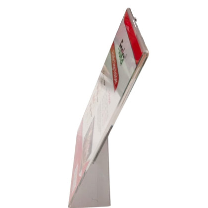 A5 Vertical Design L-Shape Transparent Acrylic Label Sign Holder