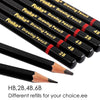 Pack of 12 4B Wooden Drawing Pencils