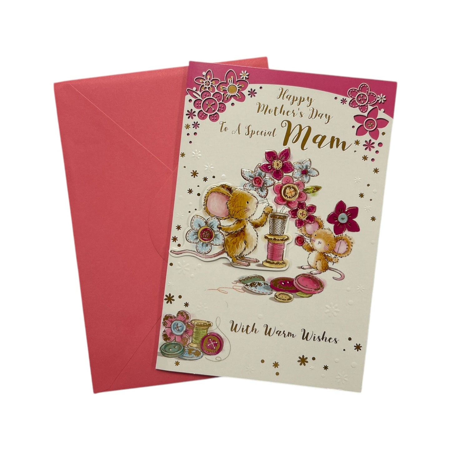 To A Special Mam Mouse Holding Flower Design Mother's Day Card