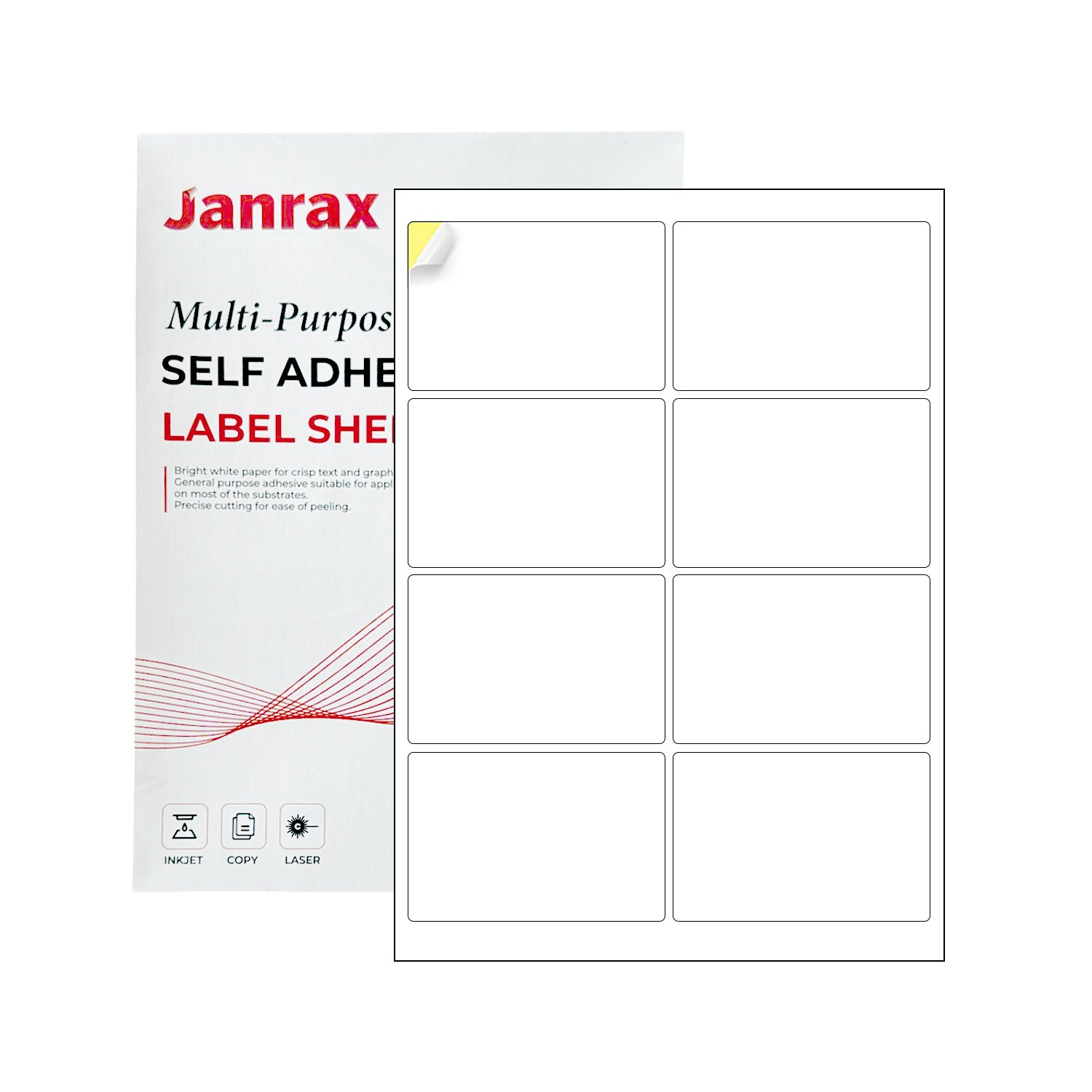 Mini White Labels Pack of 800 White 99x68mm Self Adhesive Labels (8 Labels per A4 Sheet ...