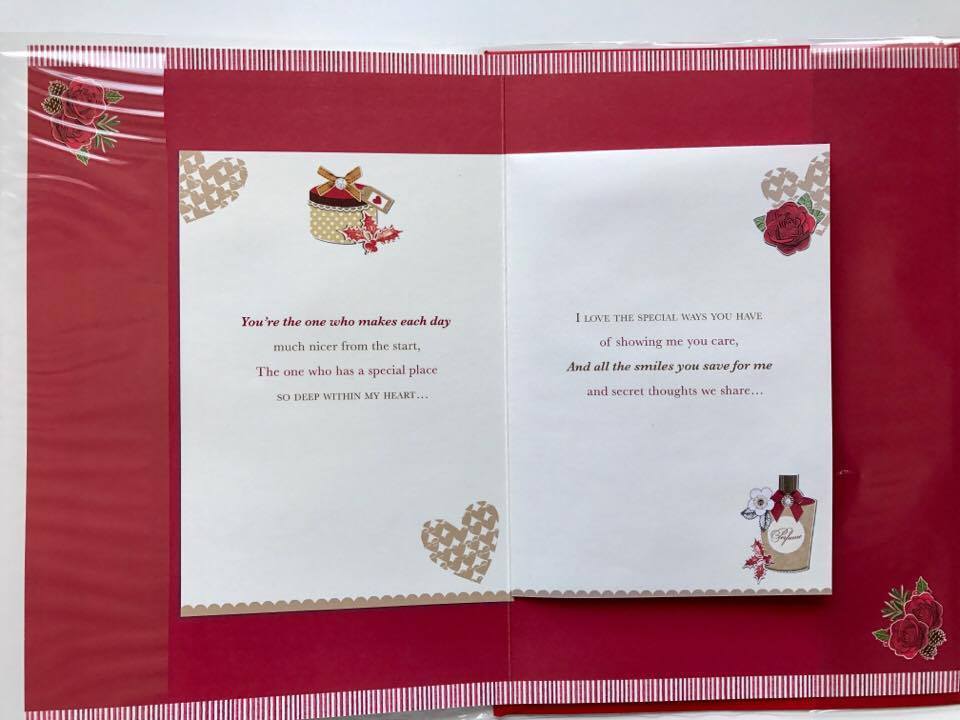 My Wonderful Wife - Luxury Decorative Hand Made Christmas Greeting Card 