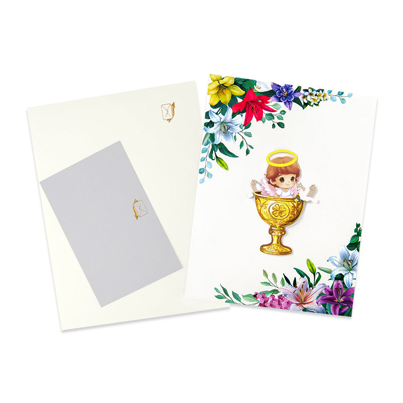 Blessed Beginnings Girl’s Baptism Pop Up Card
