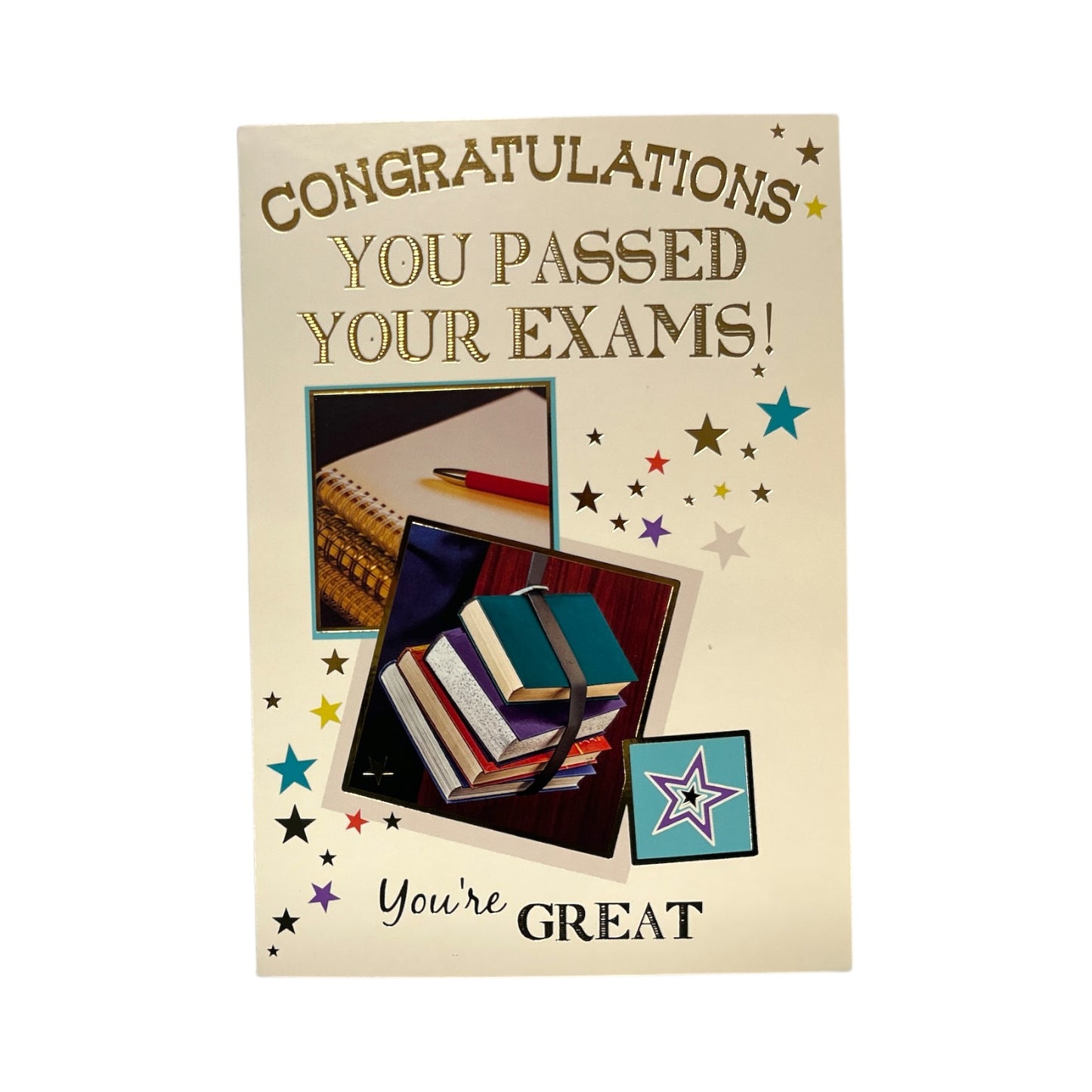 Congratulations You Passed Your Exam Books Design Greeting Card