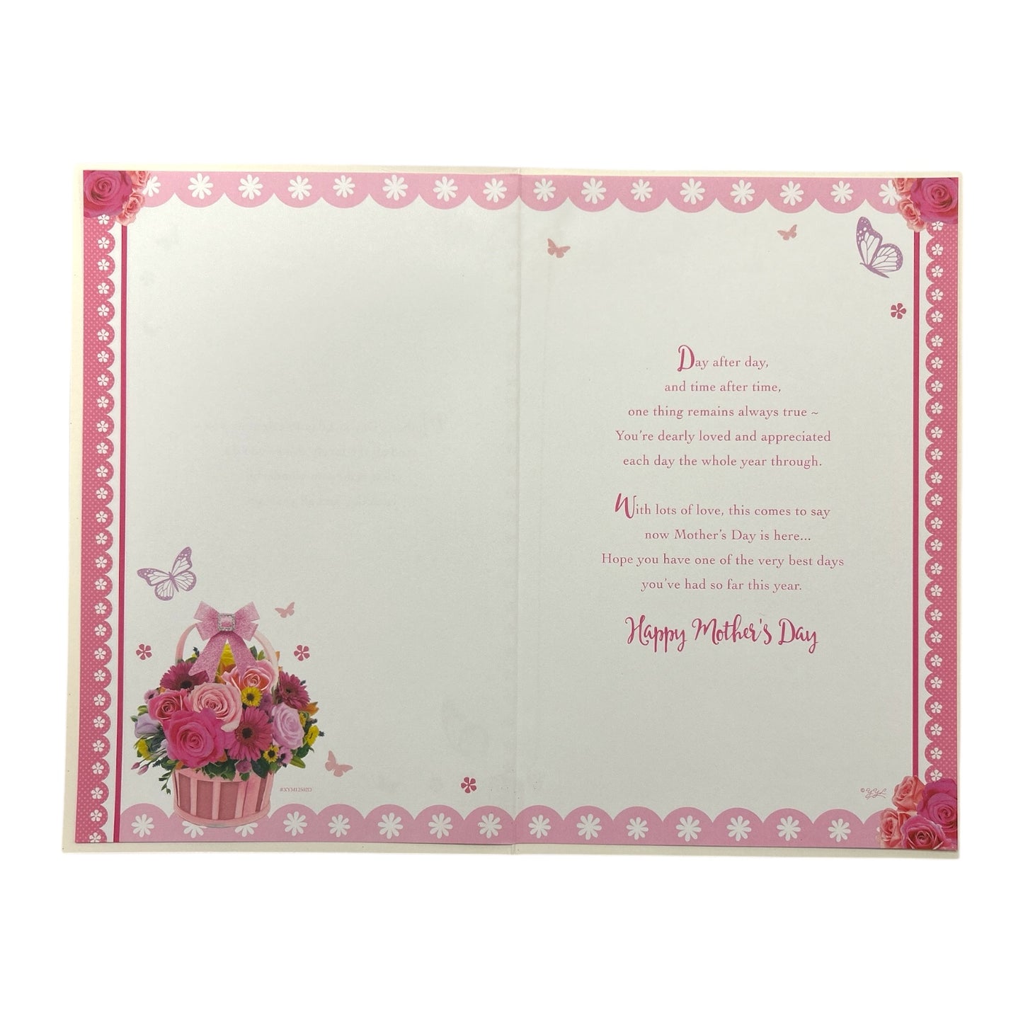 To My Wife Basket Of Pink Flowers Design Mother's Day Card