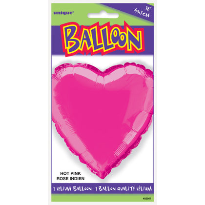 Hot Pink Solid Heart Foil Balloon 18