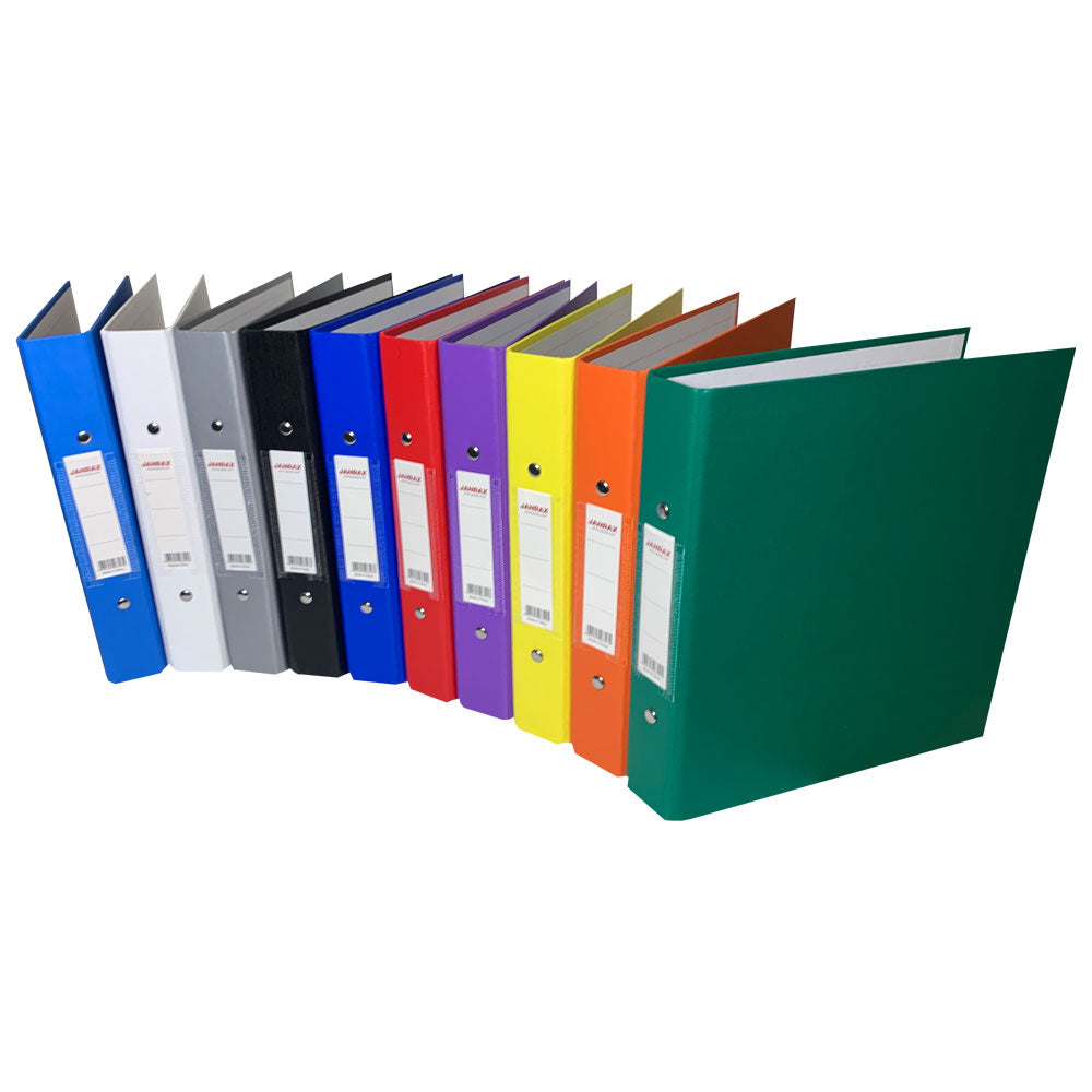 Pack of 5 A5 Green Paper Over Board Ring Binders by Janrax