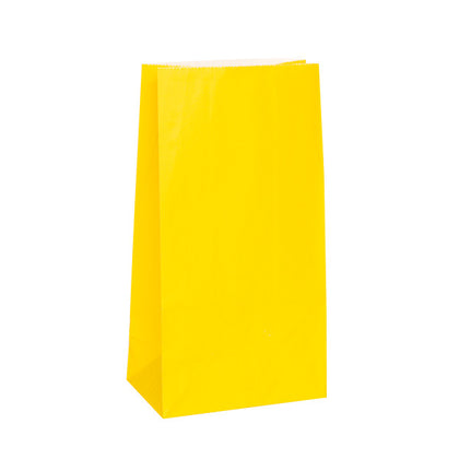 Pack of 12 Sunflower Yellow Paper Party Bags