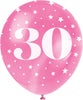 Pack of 5 Number 30 12" Latex Balloons
