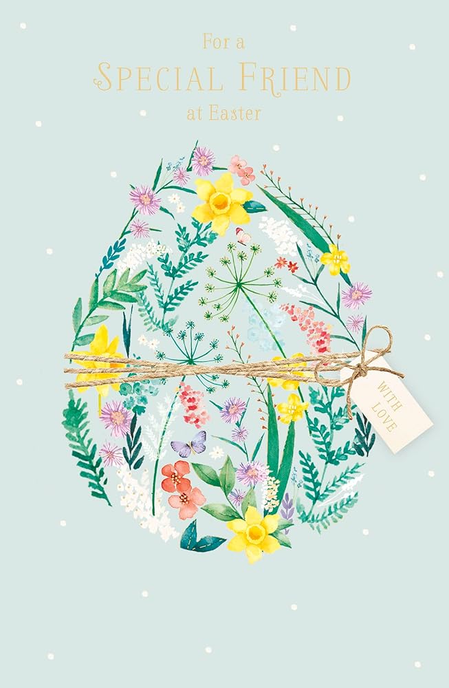 Floral Egg Wrapped Design Special Friend Easter Card