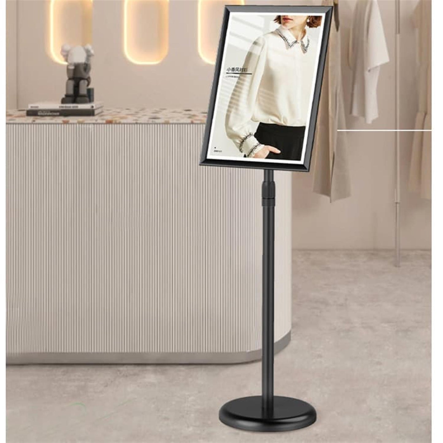 A4 Mobile Aluminum Alloy Poster Stand – Adjustable Height Display