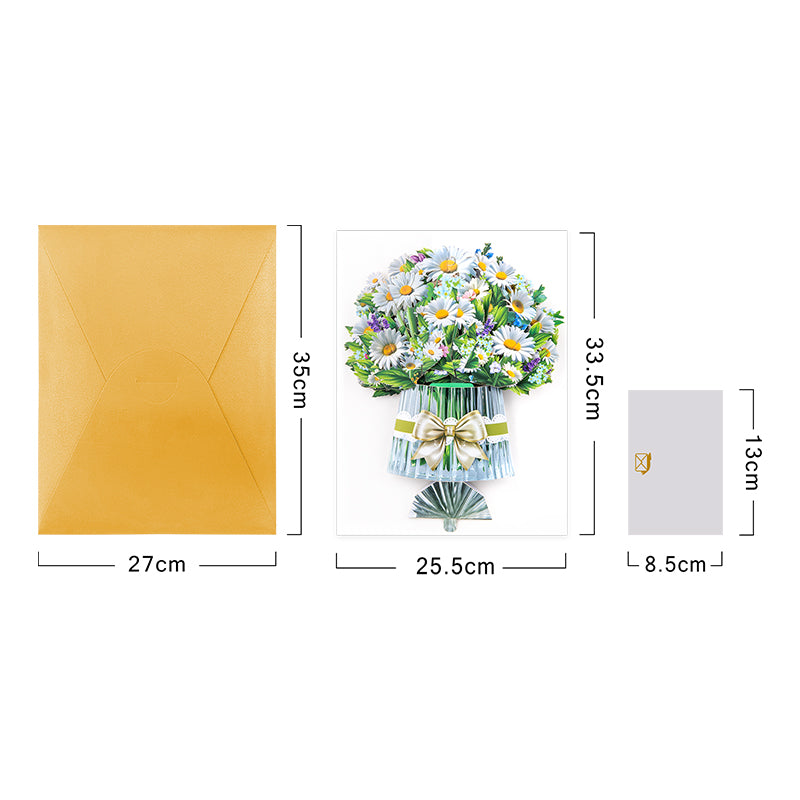 Garden Grace Daisies & Butterflies 3D Pop Up Floral Vase Card