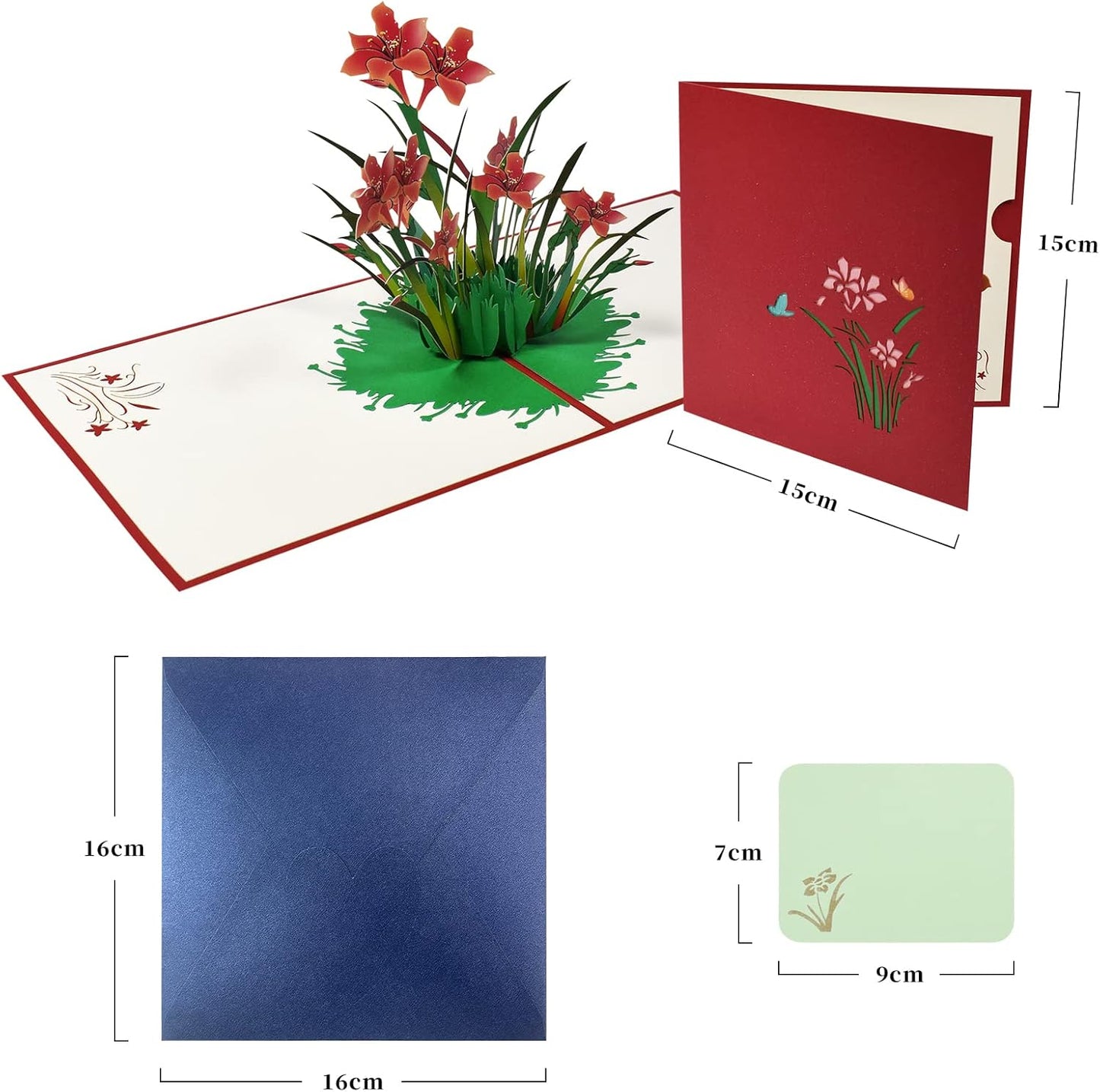 Color Print Daffodils 3D Pop Up Greeting Card - Mother's Day Anniversary Birthday