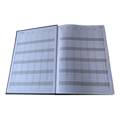 Janrax 2024 A4 2 Pages Per Day Black Desk Diary kf2a4bk24