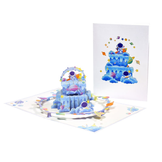 Astronaut and Planet Design Space Themed 3D Pop Up Greeting Card