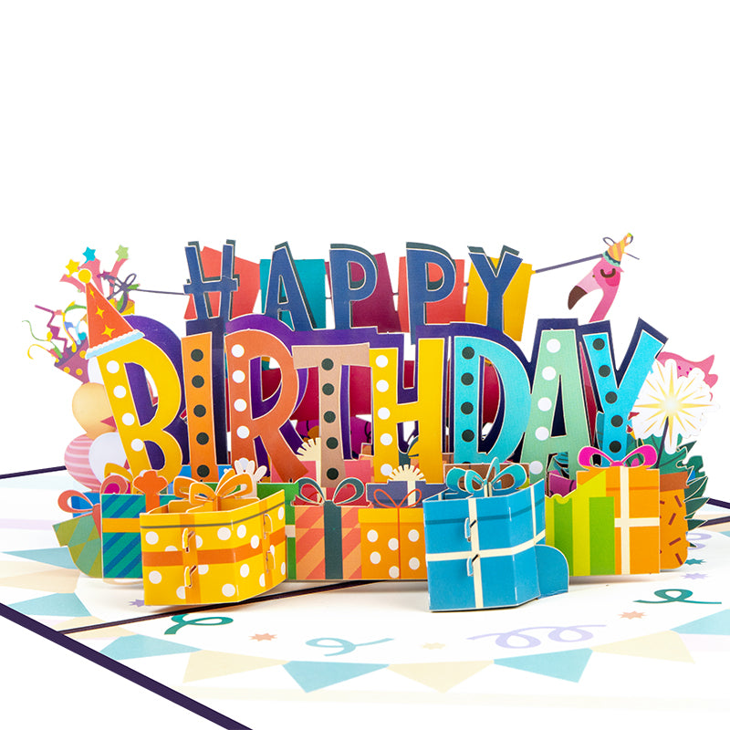 Flamingo Fiesta 3D Pop Up Birthday Card