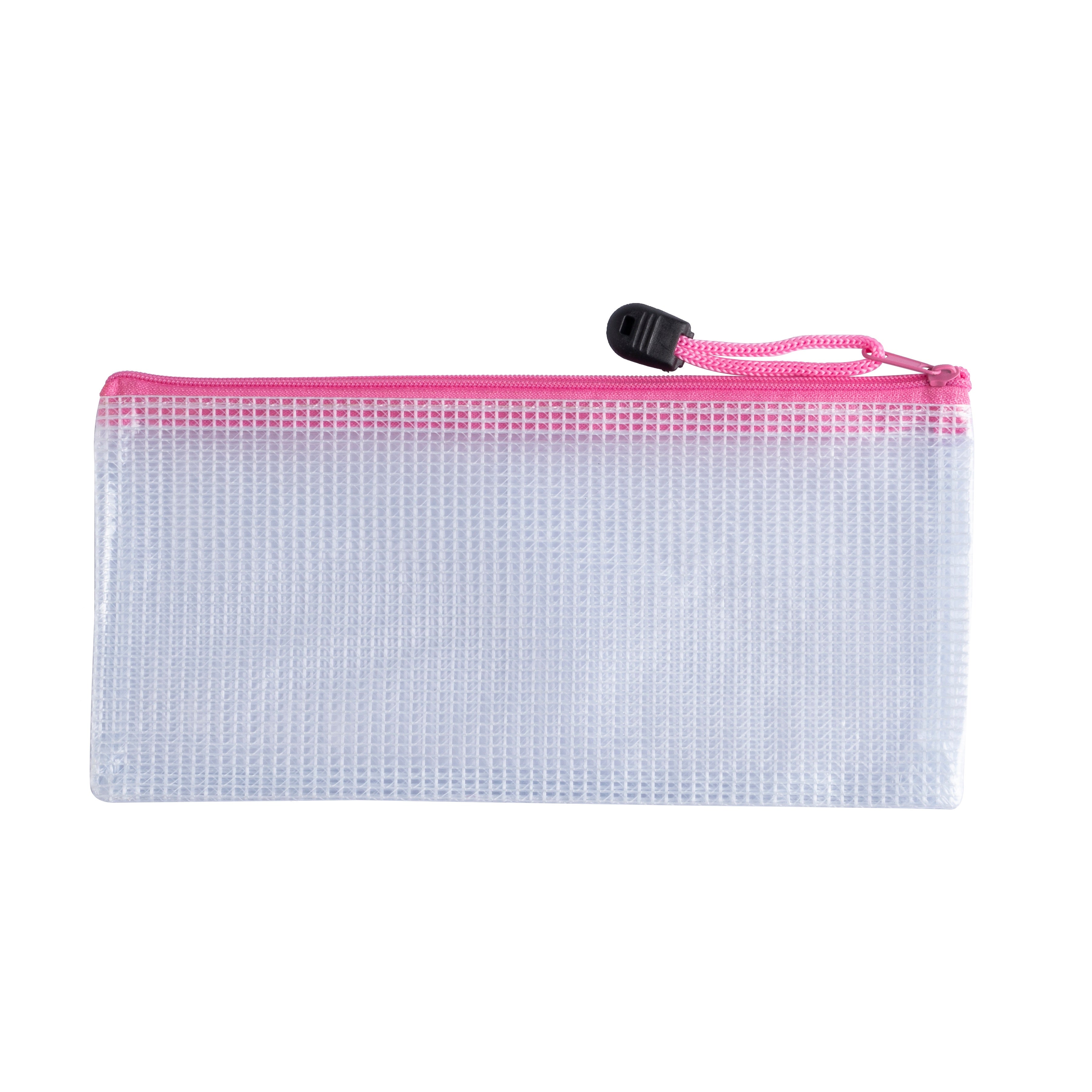 Pack of 12 DL Pink PVC Mesh Zip Bags– Choice Wholesale
