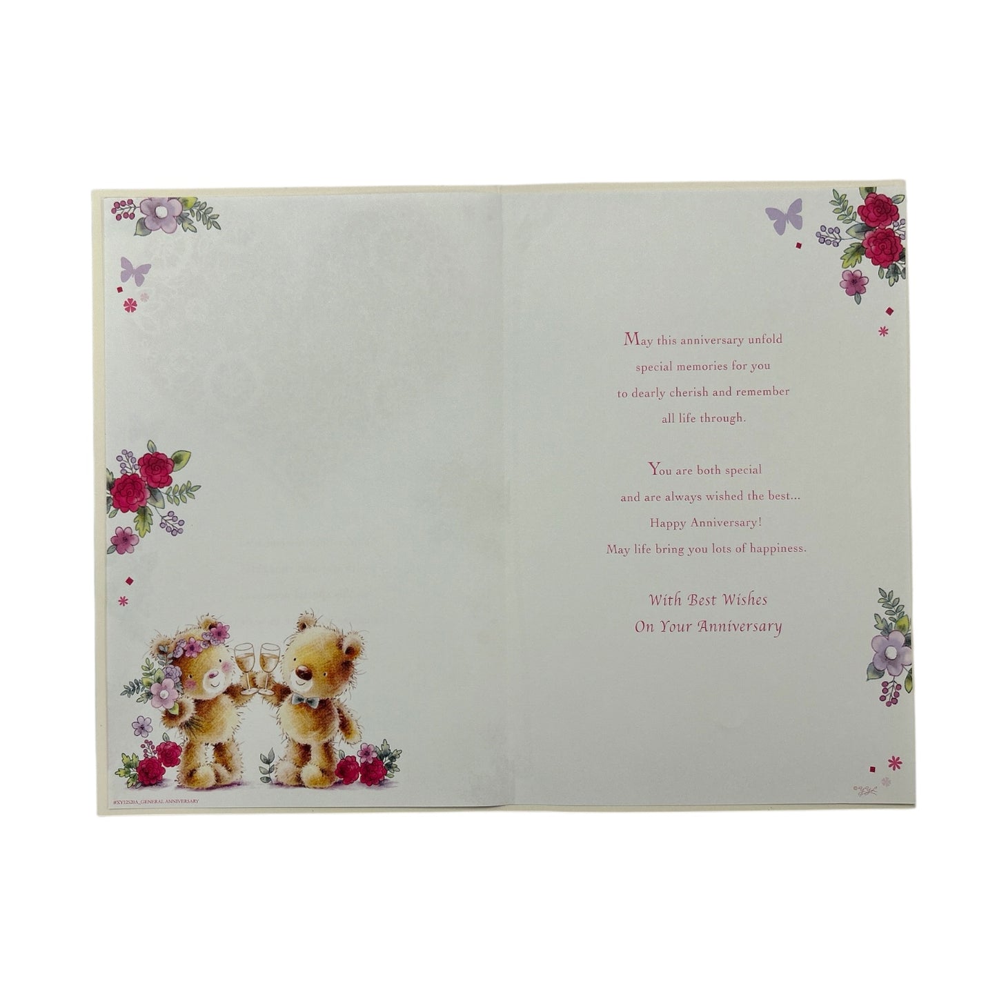 To Special Couple Teddies With Champagne Design Anniversary Card