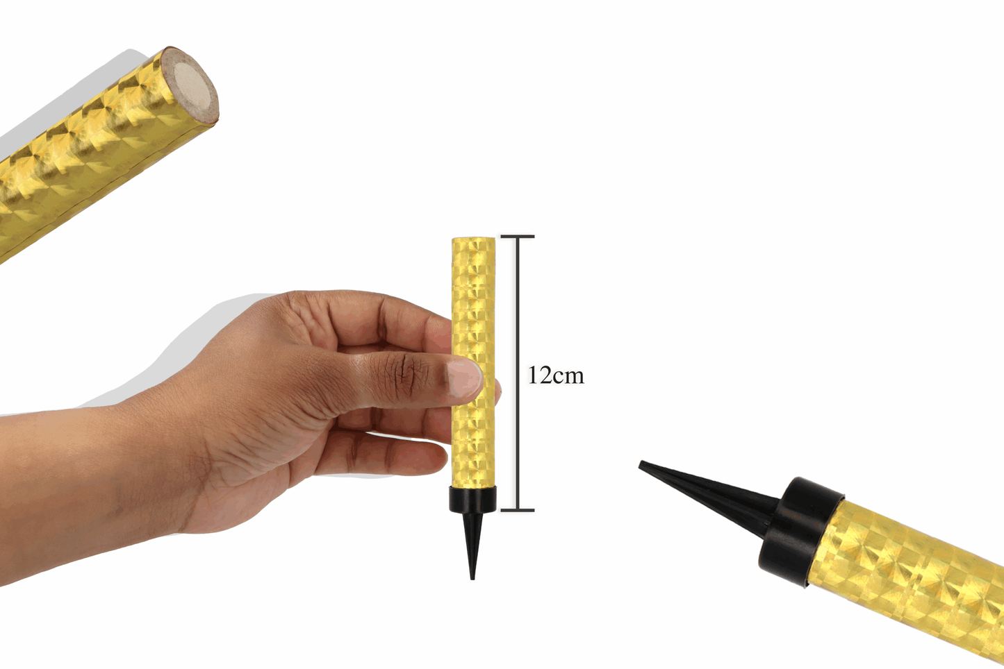 Pack of 2 12cm Gold Ice Fountain Candle