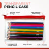 Pack of 12 Colouring Pencils in White Zip Clear Pencil Case