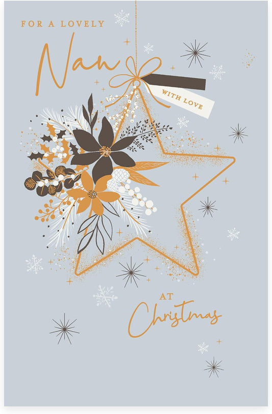 Hanging Star Design Nan Christmas Card
