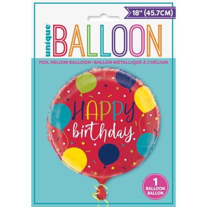 Balloon Party Birthday Round Foil Balloon 18