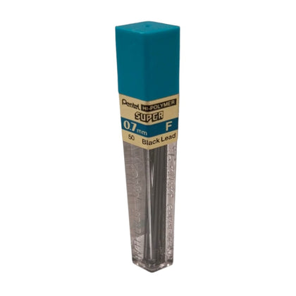 Tube of 12 Pentel 0.7mm F Hi Polymer Super Pencil Leads