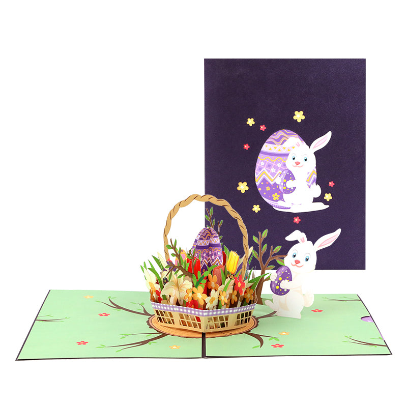 Bunny’s Basket of Cheer 3D Pop Up Easter Card