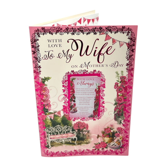 With Love Always to My Wife Floral Design Keepsake Mother's Day Boxed Card