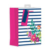Pack of 12 Floral Strip Design Female Medium Gift Bags