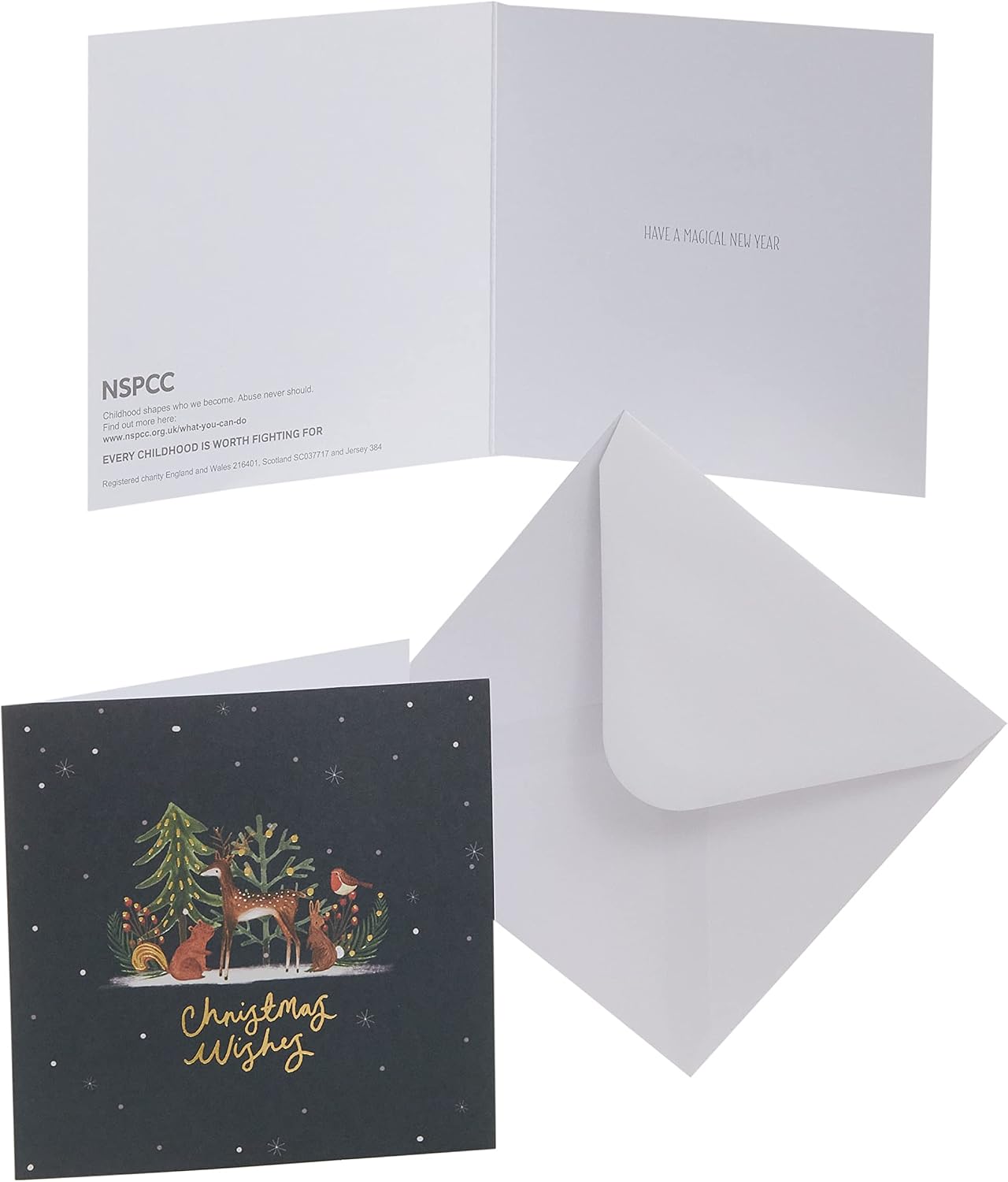 Box of 10 Winter Woodland Animals NSPCC Charity Christmas Cards with Envelopes