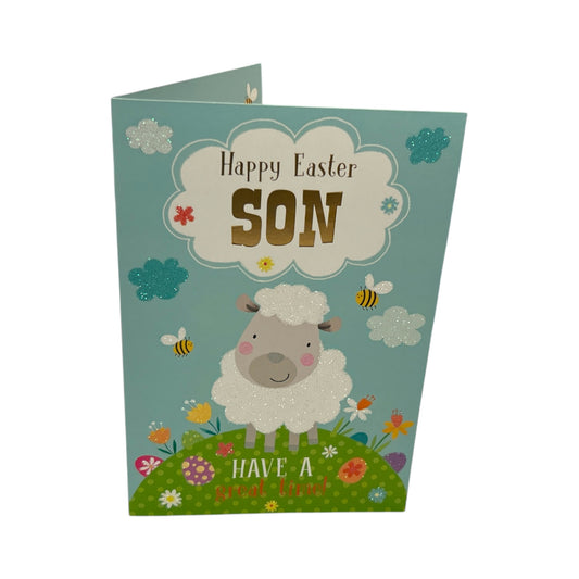 For Son Cute Lamb with Bees Design Easter Card