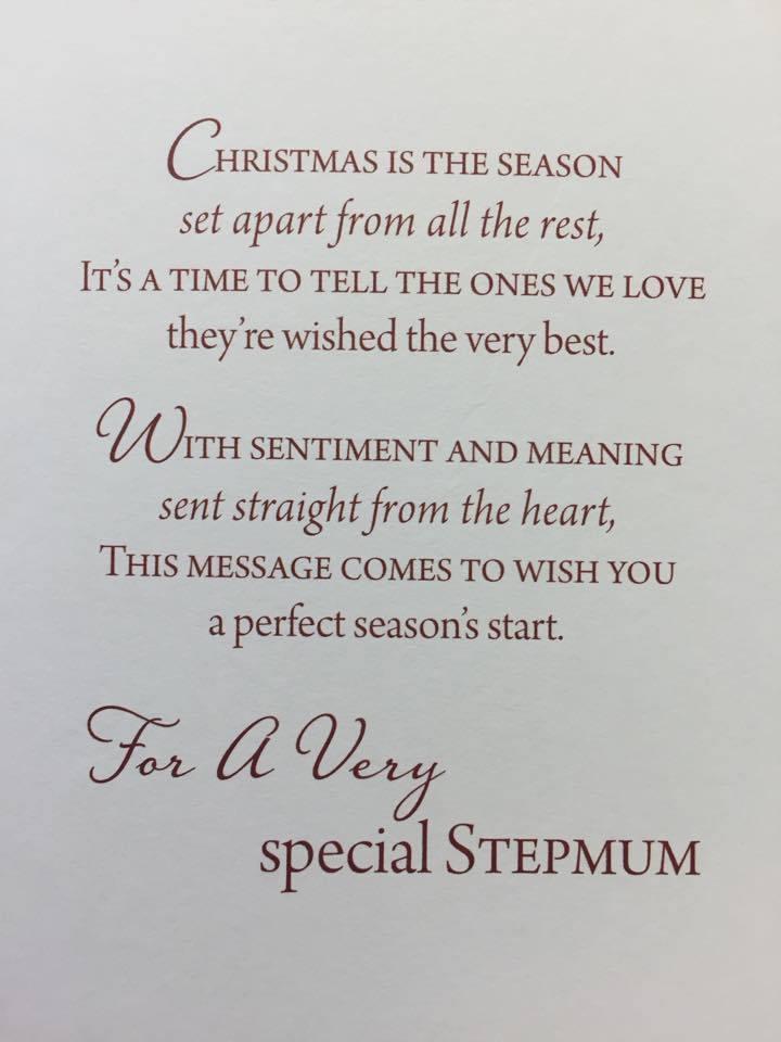 STEPMUM, TRADITIONAL NICE VERSE GOLD FOIL CHRISTMAS GREETING CARD NEW GIFT {DC}
