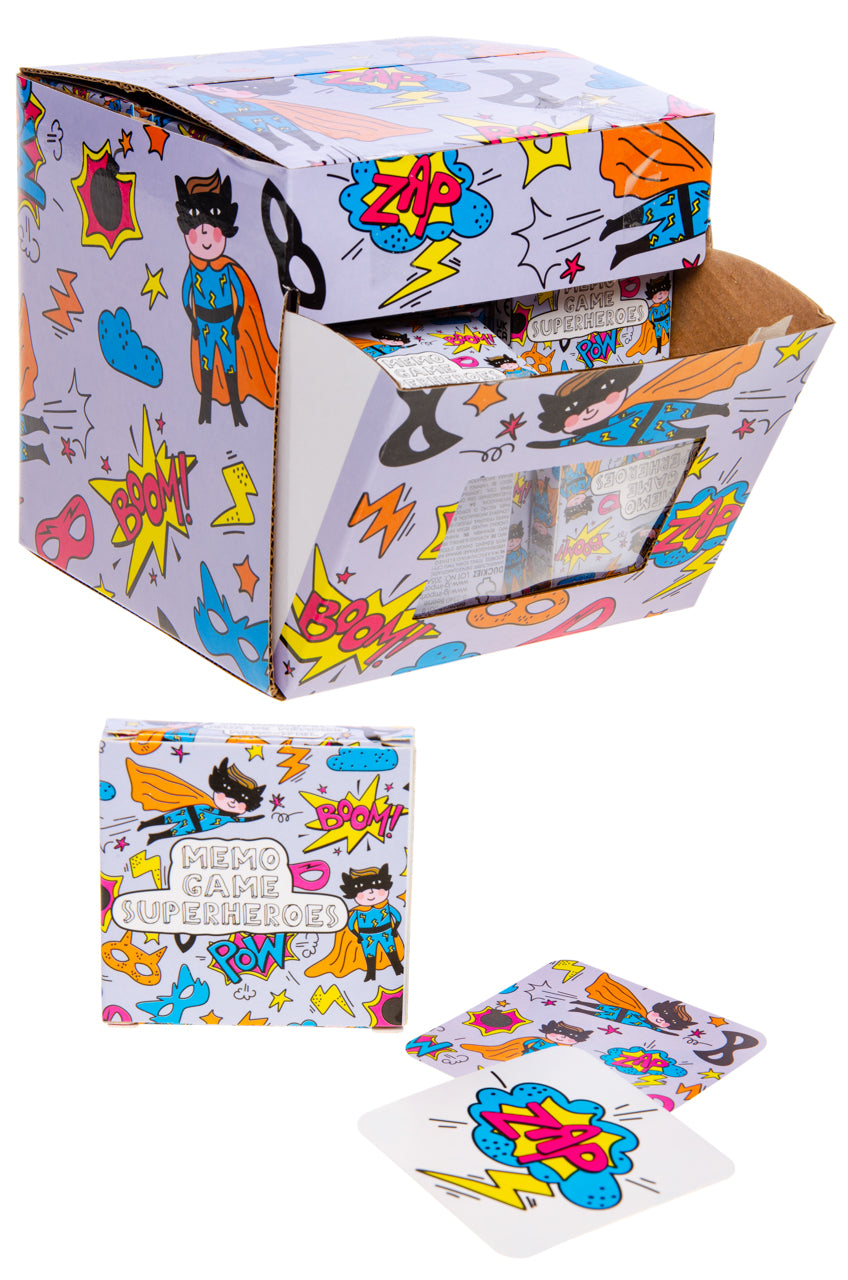 Pack of 12 Superhero Mini Memory Games 28 Cards